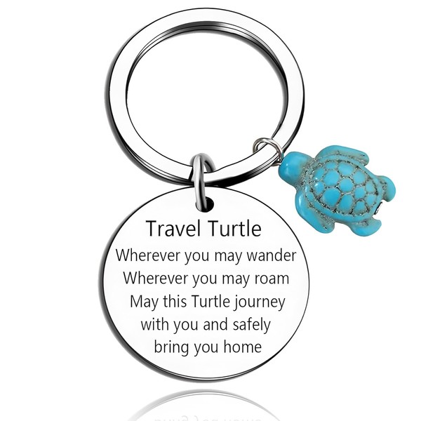 VNDKGN Turtle Keyring,Stainless Steel Travel Gifts for Someone Going Travelling,Driving