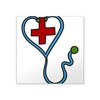 CafePress Stethoscope Square Sticker 3 X 3 Square Bumper Sticker