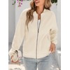 Fisoew Womens Zip Up Long Sleeve Sweatshirt Jacket Casual Loose