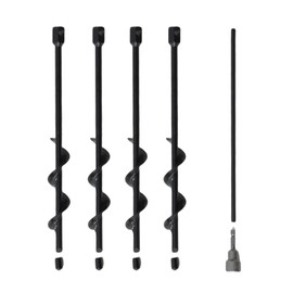 12 Inch Spiral Screw Ground Anchors Stakes Screw in，Anti-Rust and Extended Service Life Design for Securing Dogs,Tents, Trampolines, Canopies, Swing Sets,Black (4)