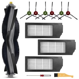 Replacement Parts for Ecovacs Deebot X1 Omni, T10 Omni, X1 Turbo Vacuum Accessories Kit, Replenishement Kit Includes 1 Main Brush, 3 HEPA Filters, 3 Side Brushes