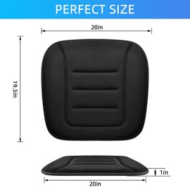 KAYI Car Seat Cushion, Memory Foam Car Seat Cushion, Anti Slip Rubber Bottom Car Seat Cushions for Driving, Suitable for Car and Office Chairs (Black)