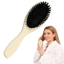 Boar Bristle Hair Brush 100% Soft Natural Bristles for Thin and Fine Hair Comb with Wooden Handle Hair Brush for Women Men Children Hristle Brush Hair Restore Shine Reduce Frizz for All Hair Types
