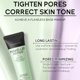 Hydrating Green Color Corrector Primer for Red & Blemished Skin - Anti-Redness, Balance Skin Tone, Pore Minimizer, Vegan & Long-Lasting Gripping Makeup