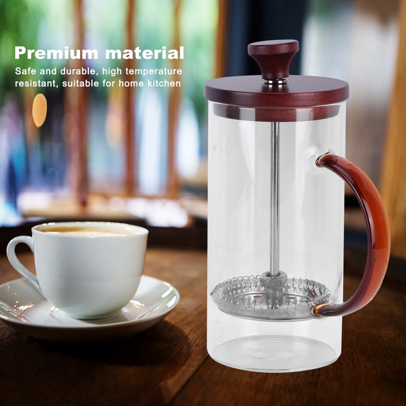Coffee Press Pot 400ml High Borosilicate Glass Coffee Brewer Maker