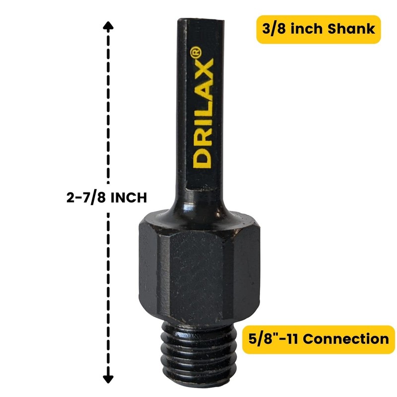 Drilax 5/8-11 Drill Adapter Attachment 5/8 Threaded Arbor Diamond Hole