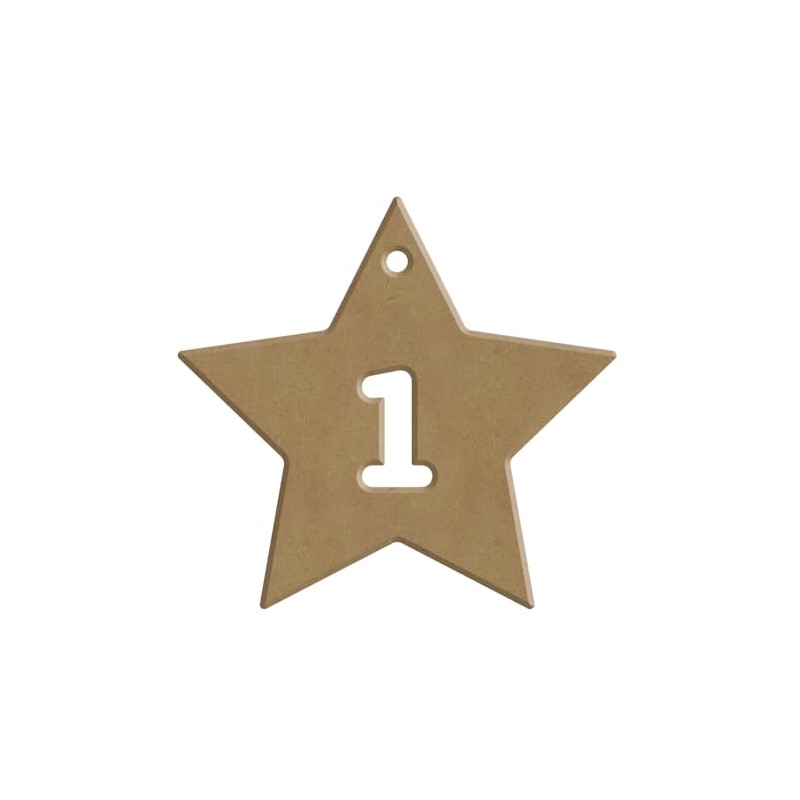 24 Star Advent Calendar - 6mm PEFC Certified 100% -