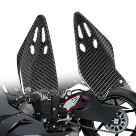 HEINMO Motorcycle 3K Real Carbon Fiber Foot Peg Compatible With 2019-2023 2024 2025 ZX6R ZX-6R Footpeg Footrest Heel Plate Guard Protector Twill Weave