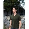 Magnetic Buttons Post Shoulder Surgery Recovery Shirt for Men V-Neck
