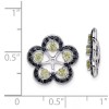 Unbranded 16mm Sterling Silver Peridot & Black Sapphire Earrings Jacket