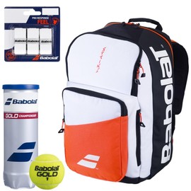 Babolat Pure Strike 4th Gen Tennis Backpack (White/Red) with Optional Accessories
