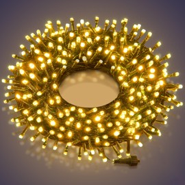 LIGHTSHARE 300LED 99FT String Lights Warm White, 8 Modes 30V Plug in Fairy Lights with Remote Control for Home Garden Yard Christmas Wedding Holiday Party Thanksgiving Festival Decoration