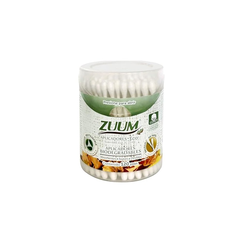 ZUUM Aplicadores Eco Suavidad que te cuida 120 pzas