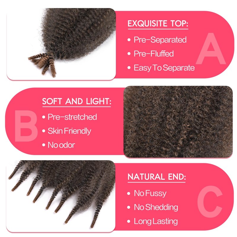 Synthetic Cuban Twist Hair Extensions for Women Braiding Hair8 Pack