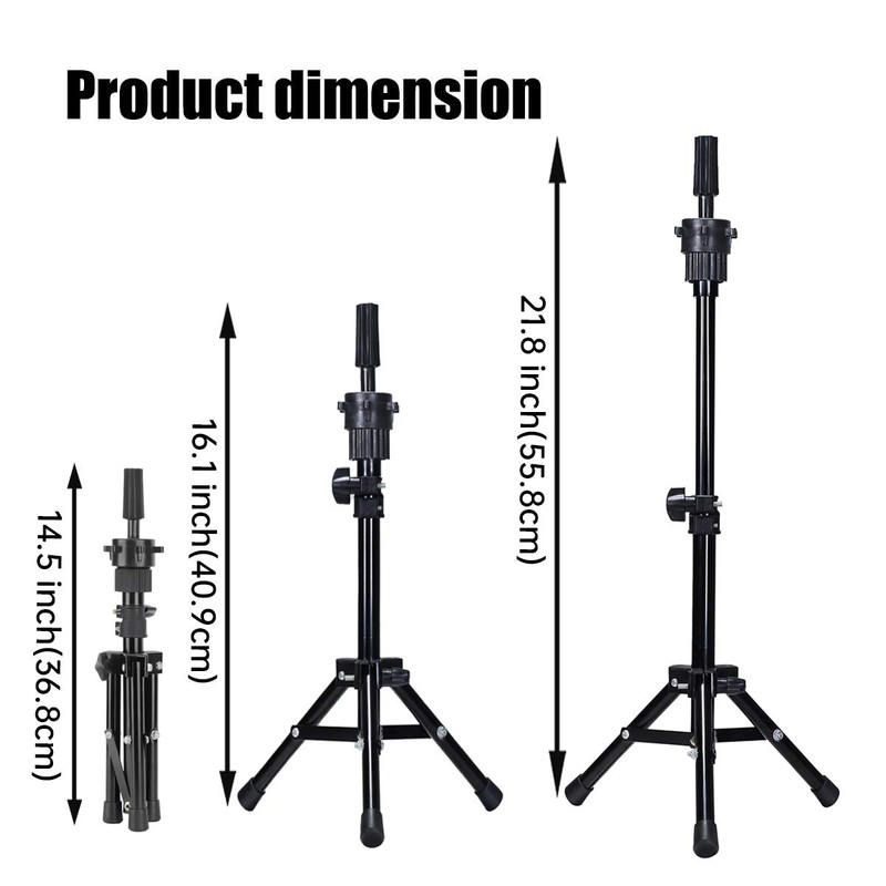 Dansee Mini Adjustable (36-55cm) Training Head Tripod Stand Holder Mannequin