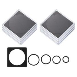 PATIKIL Coin Snap Holder, 6 Pack Silver Dollar Coin Holders for Collectors Coin Case with Foam Gasket Square Fit 19/24/29/34/39mm Coins, Clear Black