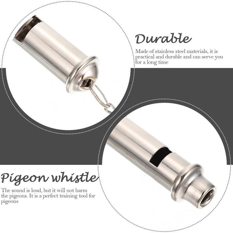 POPETPOP Metal Bird Training Whistle: Pigeon Whistle with Lanyard -