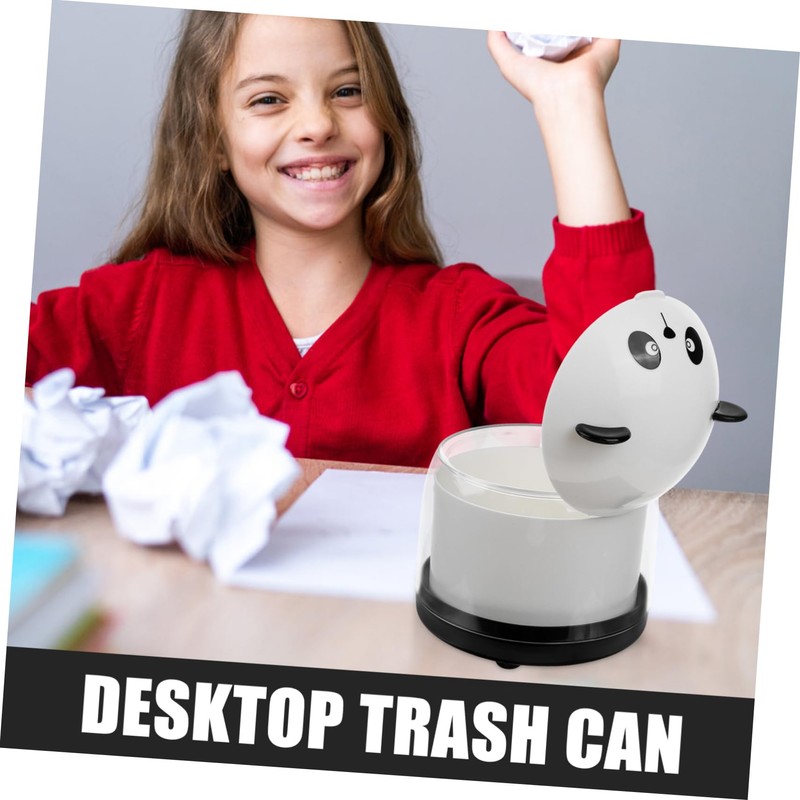iplusmile Mini Panda Wastebasket Desktop Trash Can for Office and