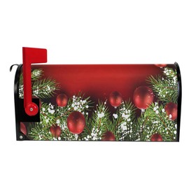 WOOR Christmas Tree Decoration Red Magnetic Magnetic Mailbox Cover Standard Size for Garden Yard Outdoor Decorations-18 x 20.8"