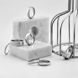 MJ Metals Jewelry 5mm Mirror Polished Comfort Fit Ring Tungsten Carbide COMFORT FIT Wedding Band Size 7