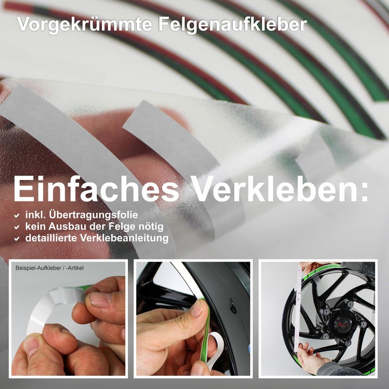 Felgenrand Aufkleber Wheel Rim Sticker Motorcycle Sticker Set Compatible with