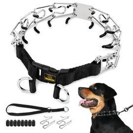 Mayerzon Prong Collar for Large Medium Small Dogs Pitbull Doberman Rottweiler, No Pull Dog Collar with Buckle, Adjustable Dog Pinch Collar with Extra Links and Backup Collar for Walking Training