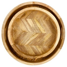 S2 Round Herringbone Trays Made by Wood