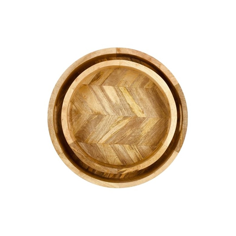 S2 Round Herringbone Trays Made by Wood