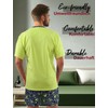 sesto senso Men's Short Cotton Pyjamas Summer Short Sleeve, Green