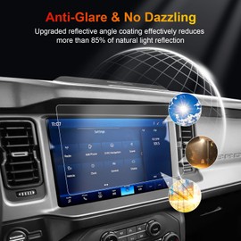 BSTW Bronco Screen Protector 12 In for 2021-2024 Ford Bronco Wildtrak/Raptor/Outer Banks/Everglades/Badlands SYNC 4 12" Touchscreen Anti-Fingerprint & Glare Tempered Glass Film (Bronco 12-In Matte)