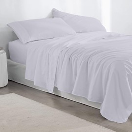 RV Full Sheets - RV Full 53" x 75" Sheet Set for RV Camper - 100% Cotton Blend 4pc RV Full Sheet Set Perfectly Fit for RV, Truck Sleeper & Cot Bedsheets - Fits Upto 12" Deep Pockets (Silver)