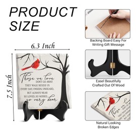 LukieJac Red Cardinal Memorial Gifts For Loss Of Loved One In Remembrance In Memory Of Loved One Celebration Of Life Sympathy Bereavement Condolence Grief Gifts Sorry For Your Loss Ceramic Plaque