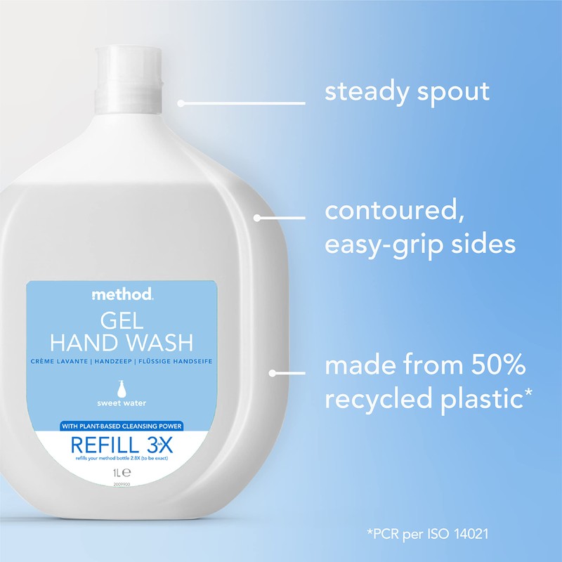 Method Gel Hand Wash Refill, Sweet Water, 1L