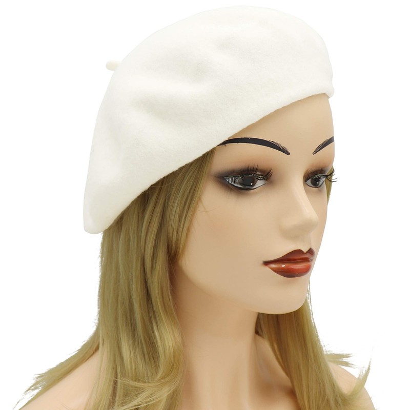 Umeepar Wool French Beret Hat Solid Color Winter Hat for