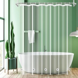 UFRIDAY 96 inches Shower Curtain Liner Long Clear, Waterproof PEVA, Metal Grommets, Clear, Extra Long, Weighted Tall 72x96 inch Bathroom Shower Curtain Liners with 5 Weights