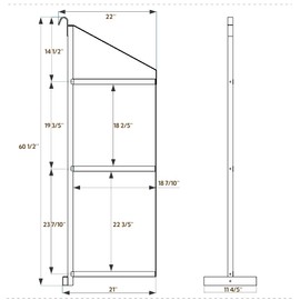 GarveeTech 2 Pack Shipping Container Shelving Storage Bracket 3-Tier, 22"(D) x 60"(H) Hanging Type Cargo Shipping Container Shelf Brackets, Black Powder Coated Steel, Easy to Hang and Remove