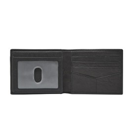 Fossil Mens Neel Leather Bifold Wallet 4.5" L x 0.75" W x 3.5" H, black