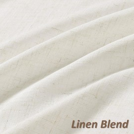 Guken - Cortinas de lino natural de 68 pulgadas de longitud para sala de estar, recámara, juego de 2 paneles con bolsillo para barra, cortinas de ventana semitransparentes de 52 pulgadas de ancho