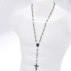 metaltree98 Rosary Red 6 mm Bead Gold and Black Tone
