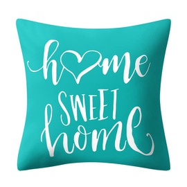 Drmstow Teal Pillow Covers 18x18 Set of 4 Turquoise and Grey Blue Geometric Decorative Throw Pillow Cushion Covers for Couch Living Room Bed Outdoor Patio Furniture Indoors Home Decor…