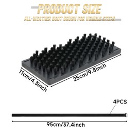 Truck Step Mounted Brush Fit for Universal, Heavy Duty Boot Scraper Brush with 4 Pcs Strong Strap for RVs, SUVs, Trucks and Semis - Easy to Install, Black