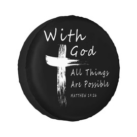 Zusolf with God All Things are Possible Christian Faith Rv Spare Tire Cover for Rv Trailer