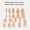 Cylinder Socket Toy Beech Wood Educational Knobbed Cylinders Blocks for