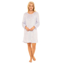 Suzy & Me Ladies Long Sleeved Soft Fleece Nightdress (BLUE ANIMAL, 18-20)