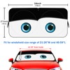 Parasol de parabrisas de coche, parasol divertido de ojos, cinta