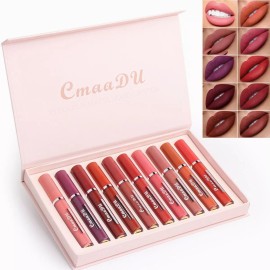 MM11 10 Lápices Labiales Mate Impermeable Antiadherente Lip Gloss