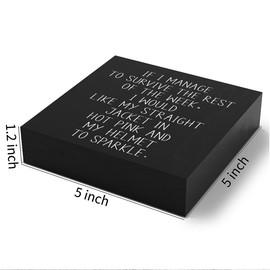 Home Office Decor Wood Sign Funny Office Supplies Desk Decor Farmhouse Black Wooden Box Sign for Bedroom Bathroom Shelf Tabletop Counter Bar Cubicle Living Room Kitchen