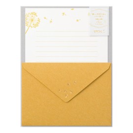 Midori 86509006 Letter Set Foil Stamped Envelopes, Fluff Pattern