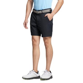 M MAELREG Mens Shorts Casual Dry Fit Stretch Waist Flat Front Flex Zip Pocket Casual Golf Shorts Men 7 inch Inseam Black