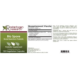 Bio Spore Broad Spectrum Probiotic | Soil-Based (SBO) & Shelf-Stable 2 Billion CFU Bacillus Coagulans & Subtilis Spore Forming Probiotic for Men & Women | 120 Vegetarian Capsules | Adaptogen Research